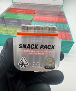 Boutiq Live Diamonds x Indoor Flower Infused Mini Pre-Rolls feature premium indoor-grown cannabis infused with THCa live diamonds for high potency, smooth..